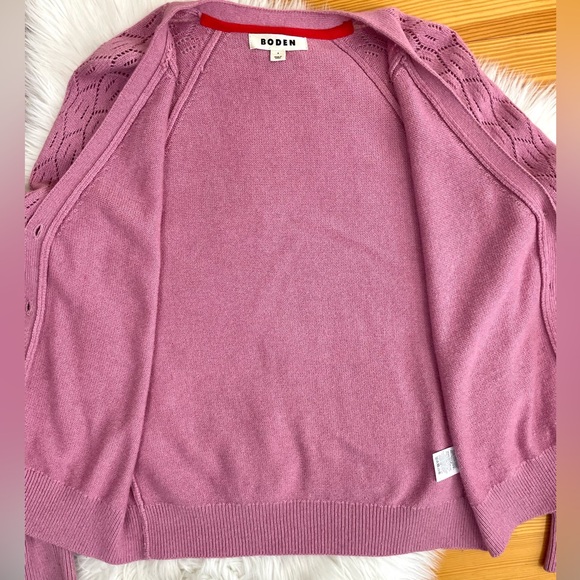 Boden Pointelle Sleeve Cardigan, Wool, Cotton & Cashmere blend - Picture 10 of 16